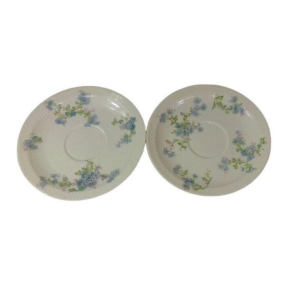 Haviland & Co Limoges France Saucers Multicolor Floral 2 Sets of 2~ Lot … - Picture 2 of 8